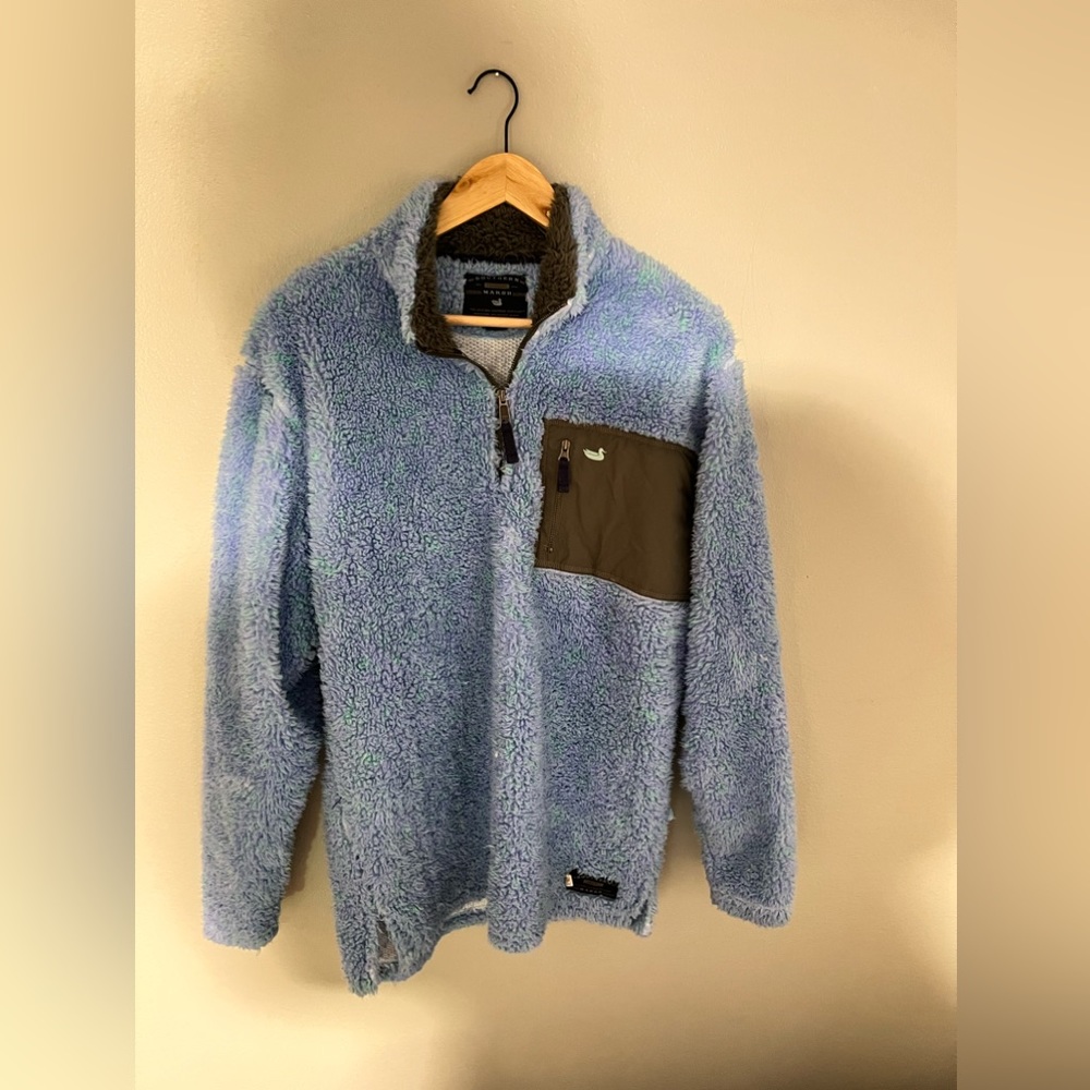 Southern Marsh blue and purple quarter zip